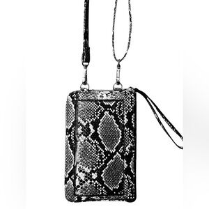 G.I.L.I  Black and White Snakeskin Crossbody Bag